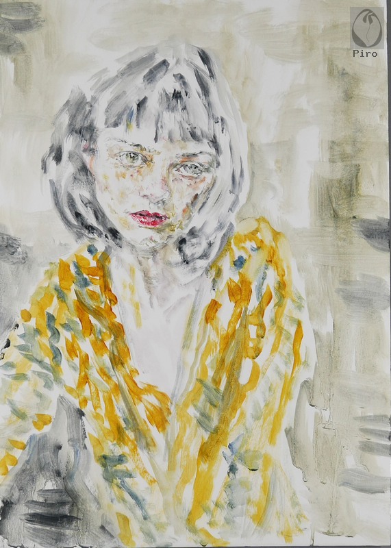 oil on paper - olio su carta di Piro